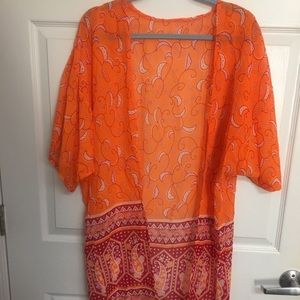 Kimono type open front jacket/cover up🏖Semi sheer